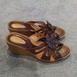 Clarks Artisan brown wedges